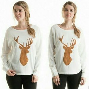 French Terry Deer Pullover